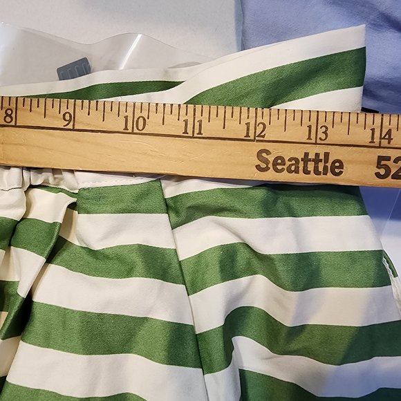 Modcloth Women Skirt A Line Pleated,M, Striped Strech, Zip, Hook Loop, Classic - Picture 13 of 15